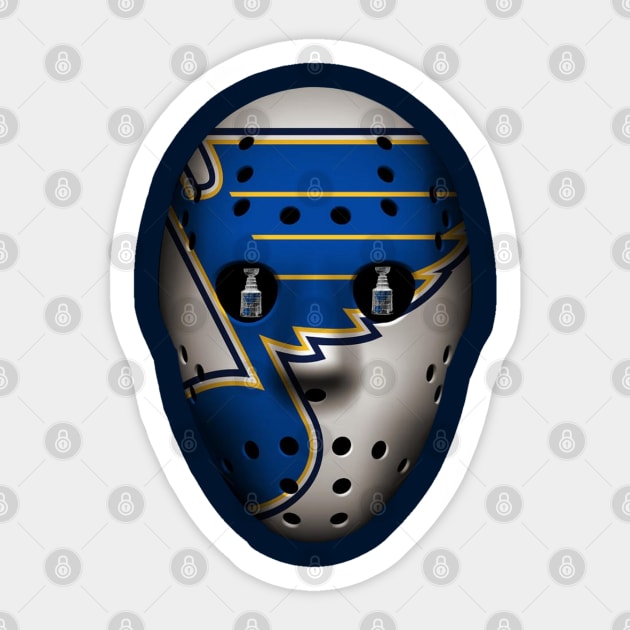 Blues Stanley Cup Mask Sticker by DistractedGeek